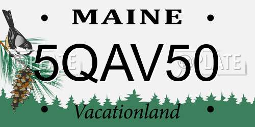 5QAV50 Maine License Plate