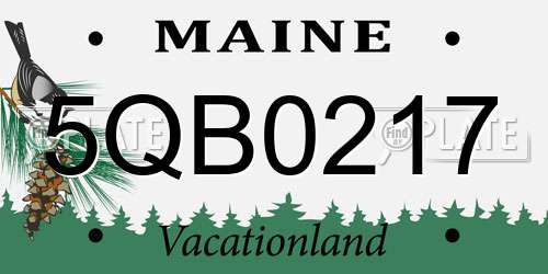 5QB0217 Maine License Plate