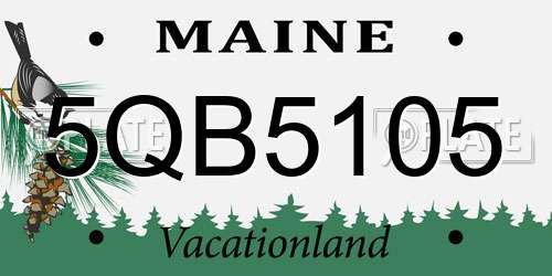 5QB5105 Maine License Plate
