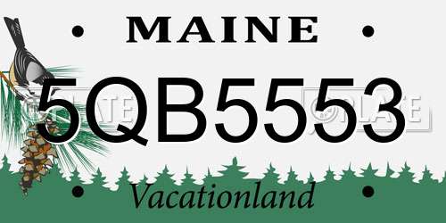 5QB5553 Maine License Plate