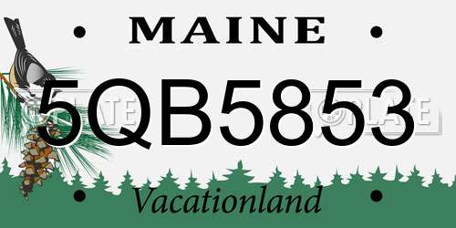 5QB5853 Maine License Plate