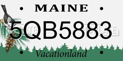 5QB5883 Maine License Plate