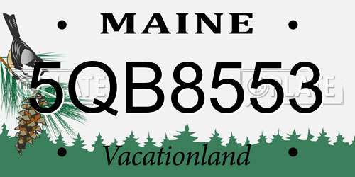 5QB8553 Maine License Plate