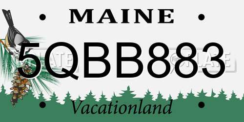 5QBB883 Maine License Plate