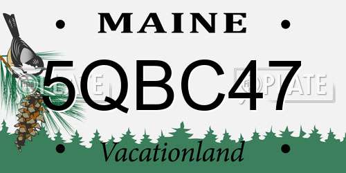 5QBC47 Maine License Plate