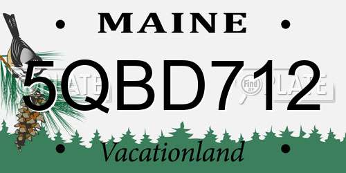 5QBD712 Maine License Plate