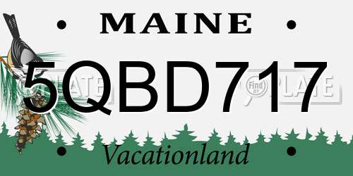 5QBD717 Maine License Plate