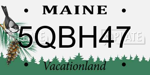 5QBH47 Maine License Plate
