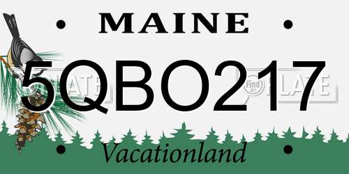 5QBO217 Maine License Plate