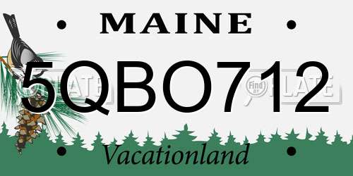 5QBO712 Maine License Plate