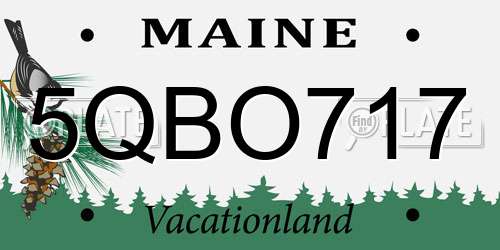5QBO717 Maine License Plate
