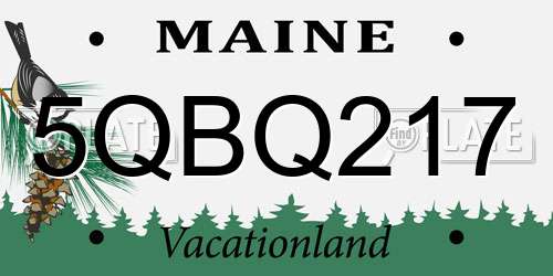 5QBQ217 Maine License Plate