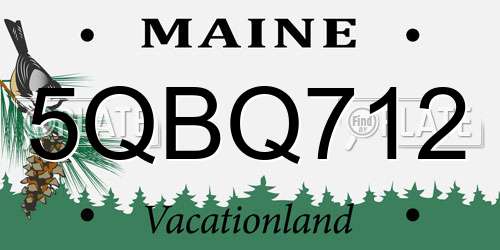 5QBQ712 Maine License Plate