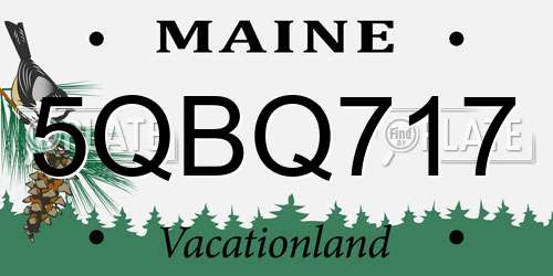 5QBQ717 Maine License Plate