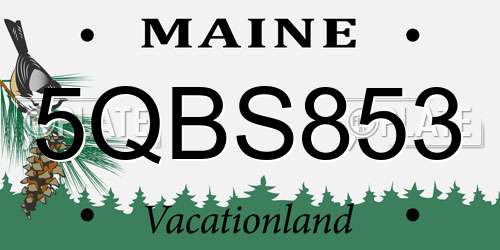 5QBS853 Maine License Plate