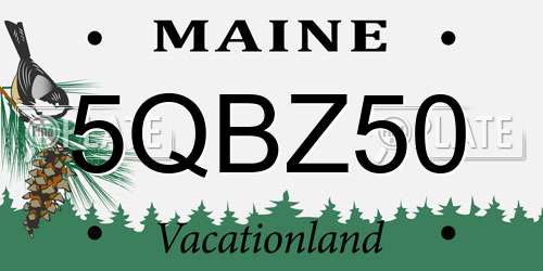 5QBZ50 Maine License Plate