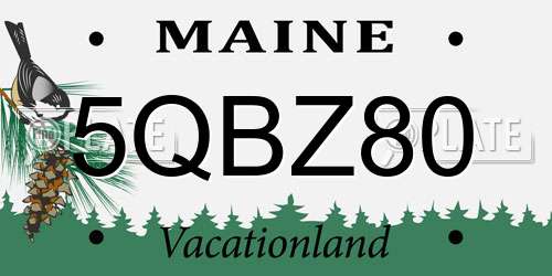 5QBZ80 Maine License Plate