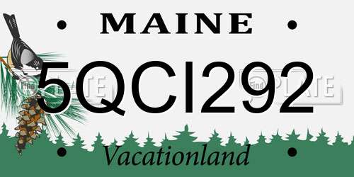 5QCI292 Maine License Plate