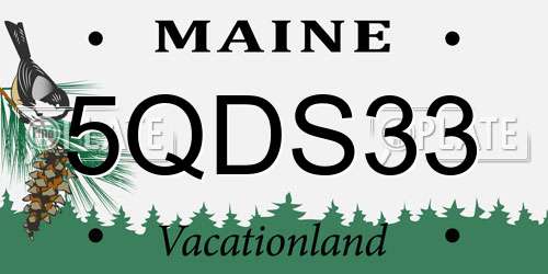 5QDS33 Maine License Plate