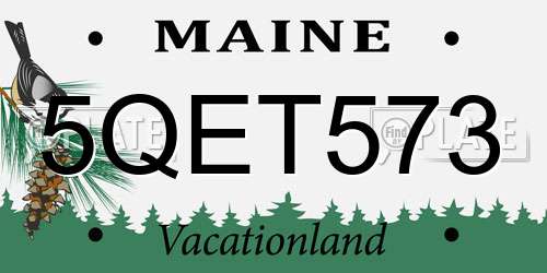 5QET573 Maine License Plate