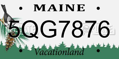 5QG7876 Maine License Plate