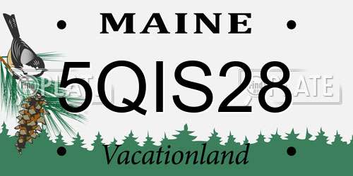 5QIS28 Maine License Plate