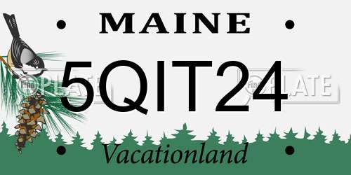 5QIT24 Maine License Plate