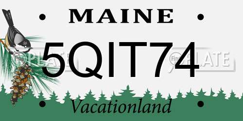 5QIT74 Maine License Plate
