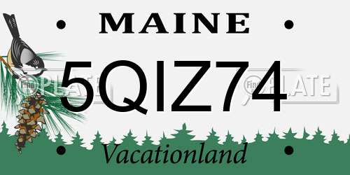 5QIZ74 Maine License Plate