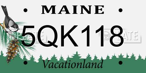 5QK118 Maine License Plate