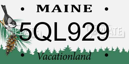 5QL929 Maine License Plate