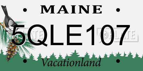 5QLE107 Maine License Plate