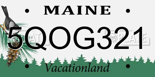 5QOG321 Maine License Plate