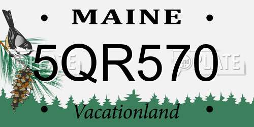 5QR570 Maine License Plate