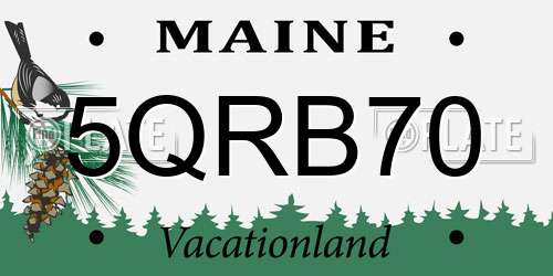 5QRB70 Maine License Plate