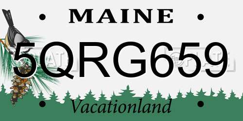 5QRG659 Maine License Plate