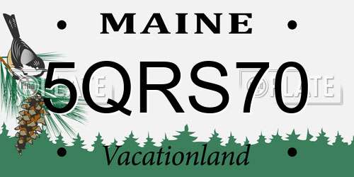 5QRS70 Maine License Plate