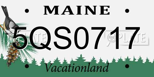 5QS0717 Maine License Plate