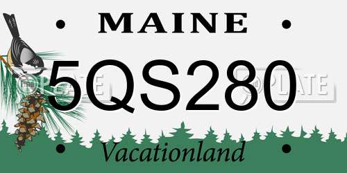 5QS280 Maine License Plate