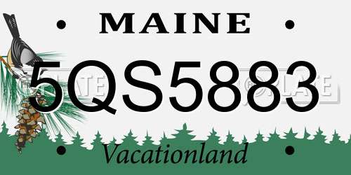 5QS5883 Maine License Plate