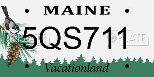 5QS711 Maine License Plate