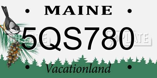 5QS780 Maine License Plate