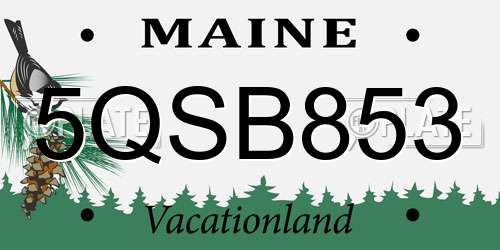 5QSB853 Maine License Plate