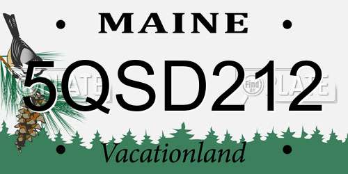 5QSD212 Maine License Plate