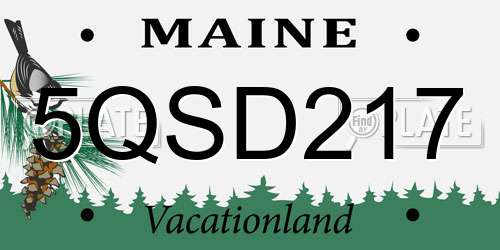 5QSD217 Maine License Plate