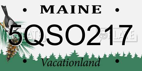 5QSO217 Maine License Plate