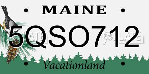 5QSO712 Maine License Plate
