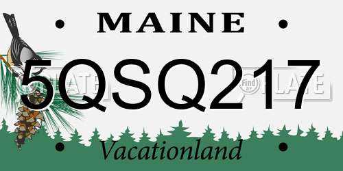 5QSQ217 Maine License Plate