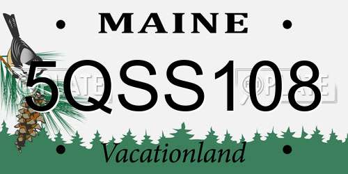 5QSS108 Maine License Plate
