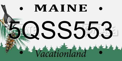 5QSS553 Maine License Plate